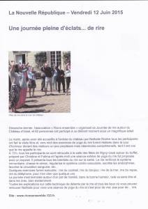 Journée de Rire au Château d'Ussé à Rigny-Ussé, Dimanche 7 Juin 2015