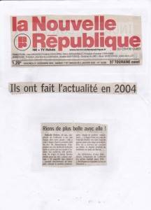 La Nouvelle République du 31 Décembre 2004 - Association RIONS ENSEMBLE