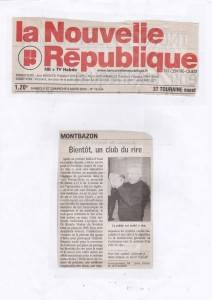 La Nouvelle République du 5/6 Mars 2005 - Club de Rire MONTBAZON
