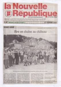 La Nouvelle République du 11 Mai 2005 - 1ère Journée de Rire à Rigny-Ussé