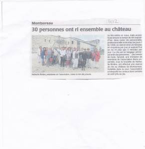 Le Courrier de l'Ouest de Saumur du 9 Juin 2012 - Journée de Rire à Montsoreau